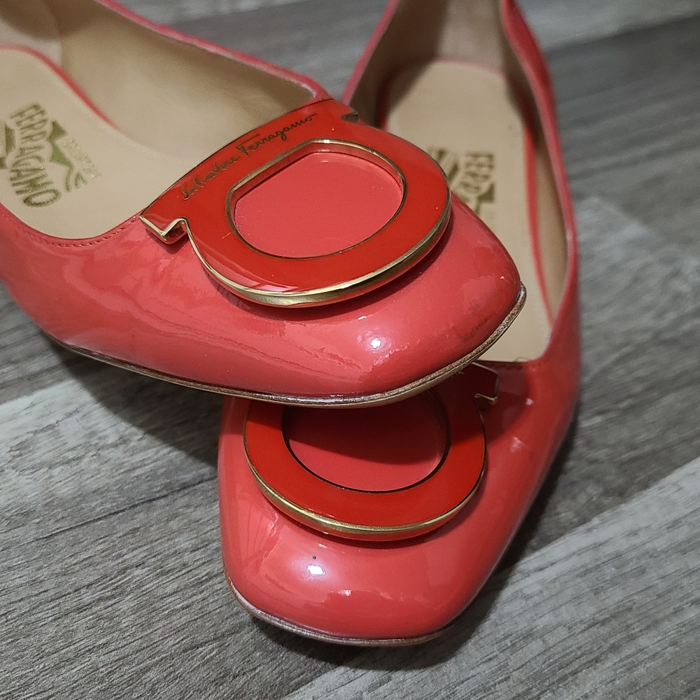 Salvatore Ferragamo Sanna Ballet Flat Red Shoes Size 6 - Picture 4 of 10